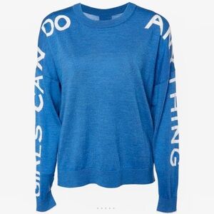 Zadig & Voltaire “Girls Can Do Anything” Merino Wool Sweater – XS – Blue